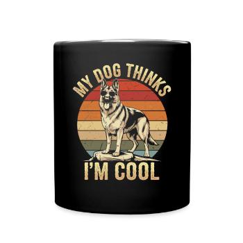 Berger allemand Mon chien pense que je suis cool - Mug uni - noir - Devant