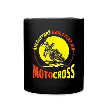 Dirt Biker Riding AIr Guitar Air Motorcross Dirt - Tasse einfarbig - Schwarz - Vorne
