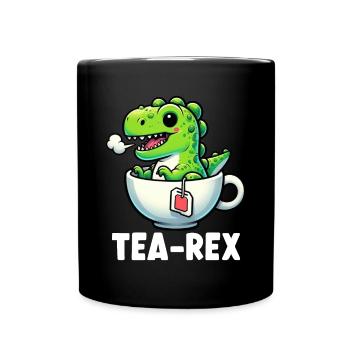 Tea Rex Dinosaur Lover T-Rex Tasse à thé - Mug uni - noir - Devant