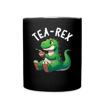 Tea Rex Dinosaur Lover T-Rex Tasse à thé - Mug uni - noir - Devant