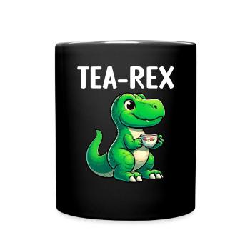 Tea Rex Dinosaur Lover T-Rex Tasse à thé - Mug uni - noir - Devant