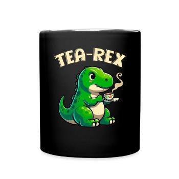 Tea Rex Dinosaur Lover T-Rex Tasse à thé - Mug uni - noir - Devant