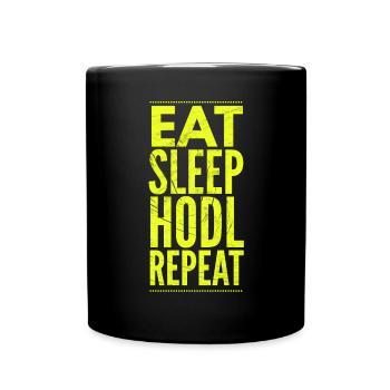 Eat Sleep HODL Repeat – Perfekt für Crypto Trader - Tasse einfarbig - Schwarz - Vorne