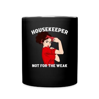 Housekeeping cleaning lover, housekeeper - Tasse einfarbig - Schwarz - Vorne
