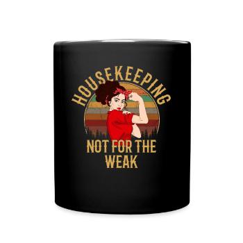 Housekeeping cleaning lover, housekeeper - Tasse einfarbig - Schwarz - Vorne