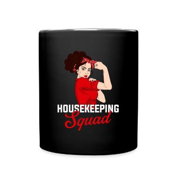 Housekeeping cleaning lover, housekeeper - Tasse einfarbig - Schwarz - Vorne