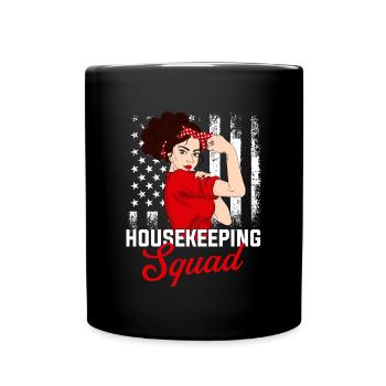 Housekeeping cleaning lover, housekeeper - Tasse einfarbig - Schwarz - Vorne