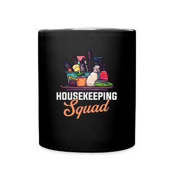 Housekeeping cleaning lover, housekeeper - Tasse einfarbig - Schwarz - Vorne