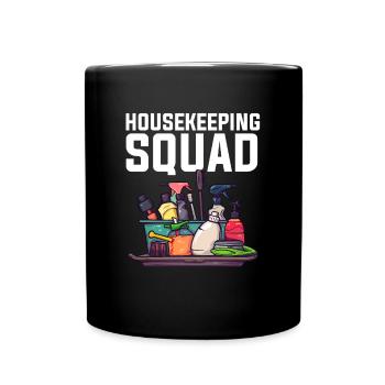 Housekeeping cleaning lover, housekeeper - Tasse einfarbig - Schwarz - Vorne
