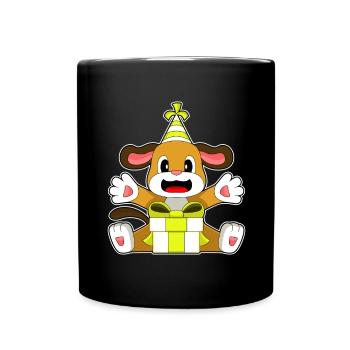 Hund Geburtstag Partyhut - Tasse einfarbig - Schwarz - Vorne