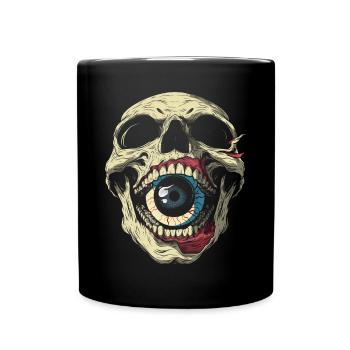 Weirdcore Aesthetic Skull Eyeball Creepy S - Full Colour Mug - black - Front