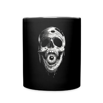 Weirdcore Aesthetic Skull Eyeball Creepy S - Full Colour Mug - black - Front