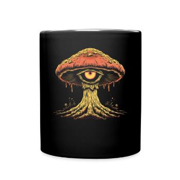 Cottagecore Weirdcore Esthétique Champignon Globe oculaire C - Mug uni - noir - Devant