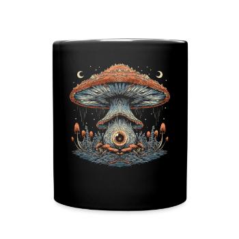 Cottagecore Weirdcore Esthétique Champignon Globe oculaire Mon - Mug uni - noir - Devant