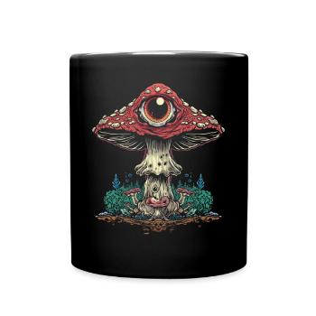 Cottagecore Weirdcore Esthétique Champignon Globe oculaire C - Mug uni - noir - Devant