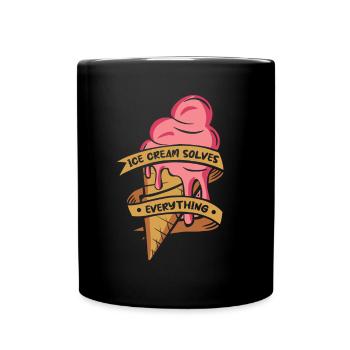 La crème glacée résout tout ce qu’un amateur de glaces - Mug uni - noir - Devant