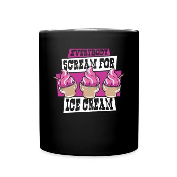 Alle schreien nach Eismaschine Gelato Liebhaber - Tasse einfarbig - Schwarz - Vorne