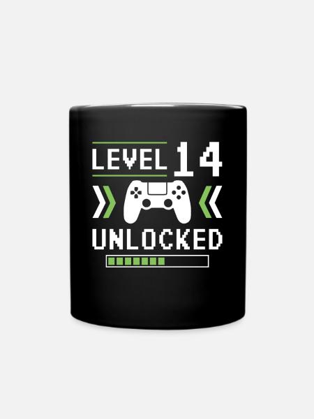 14. Geburtstag 14. Lebensjahr Level 14 entsperrt - Tasse einfarbig - Schwarz