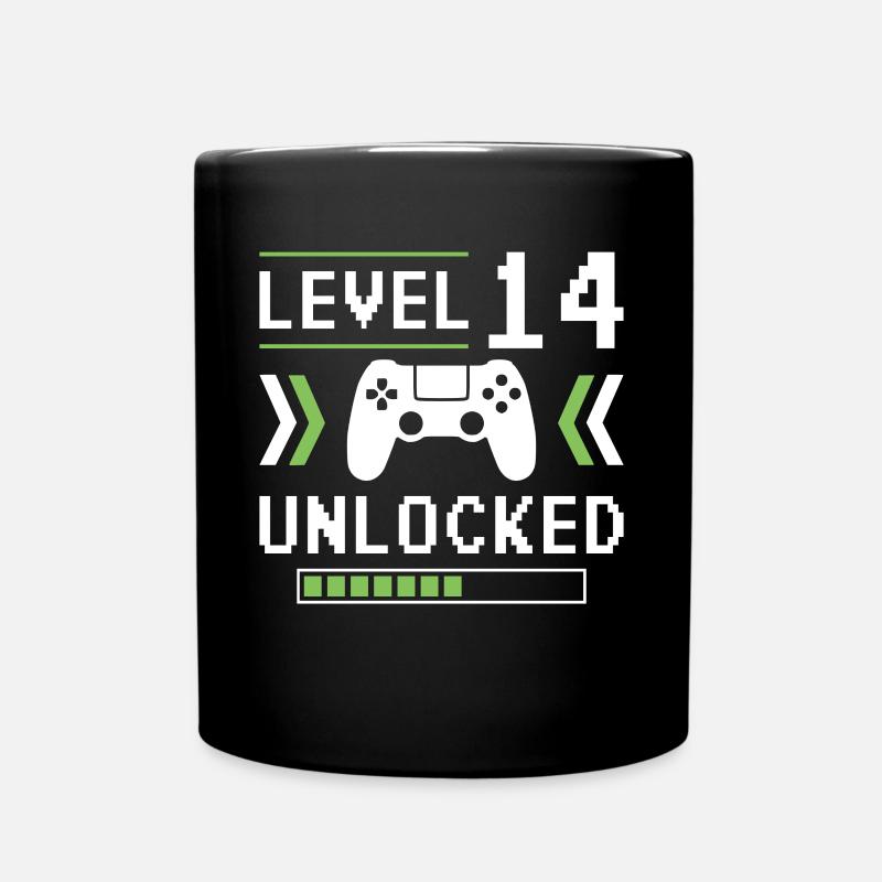 14. Geburtstag 14. Lebensjahr Level 14 entsperrt - Tasse einfarbig - Schwarz