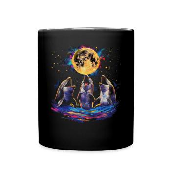Dauphin Océan Animal Lune Hurlante - Mug uni - noir - Devant