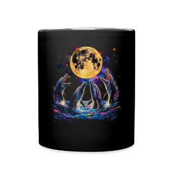 Dauphin Océan Animal Lune Hurlante - Mug uni - noir - Devant