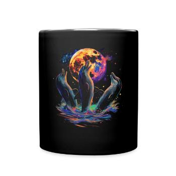 Dauphin Océan Animal Lune Hurlante - Mug uni - noir - Devant