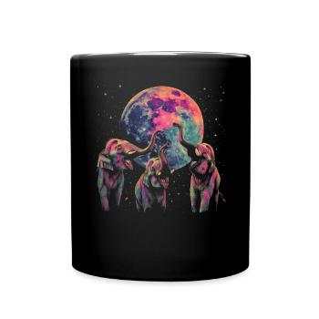 Éléphant Animal Lune Hurlante - Mug uni - noir - Devant