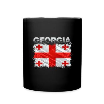 Georgien - Tasse einfarbig - Schwarz - Vorne