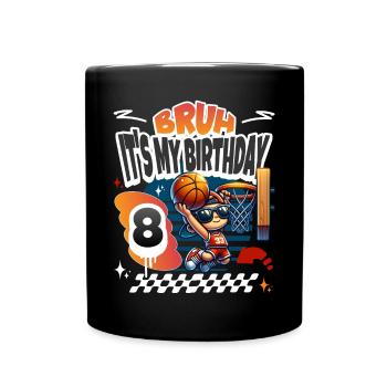 Basketball 8th Birthday - Full Colour Mug - black - Front
