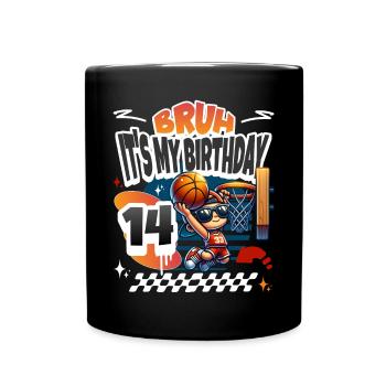 Basketball 14th Birthday - Full Colour Mug - black - Front