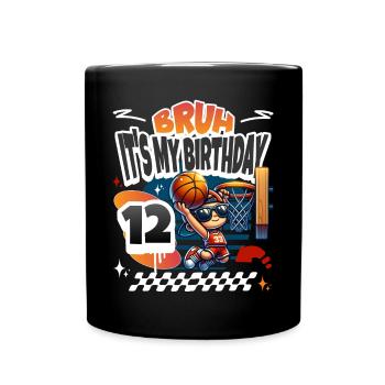 Basketball 12th Birthday - Full Colour Mug - black - Front