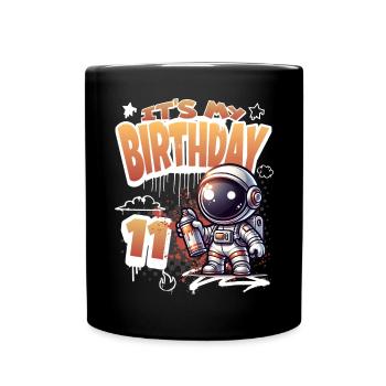 Graffiti Astronaut 11th Birthday - Full Colour Mug - black - Front