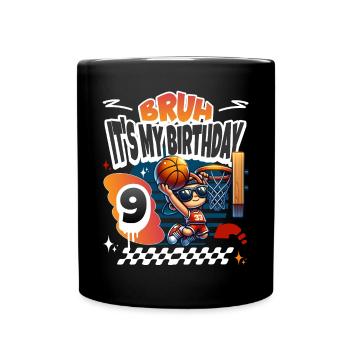 Basketball 9th Birthday - Full Colour Mug - black - Front