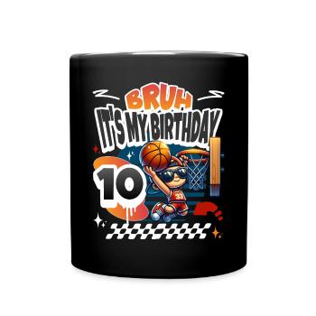 Basketball 10th Birthday - Full Colour Mug - black - Front