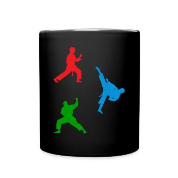 Taekwondo Martial Arts Taekwondo Fighter Silhouett - Tasse einfarbig - Schwarz - Vorne