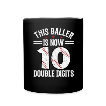 Two-Digit Birthday Decorations Boy 10 - Full Colour Mug - black - Front