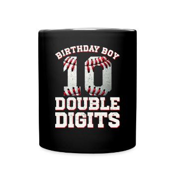 Two-Digit Birthday Decorations Boy 10 - Full Colour Mug - black - Front