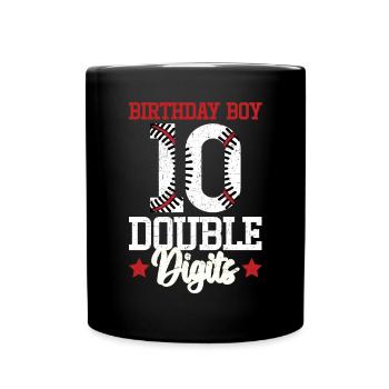 Two-Digit Birthday Decorations Boy 10 - Full Colour Mug - black - Front