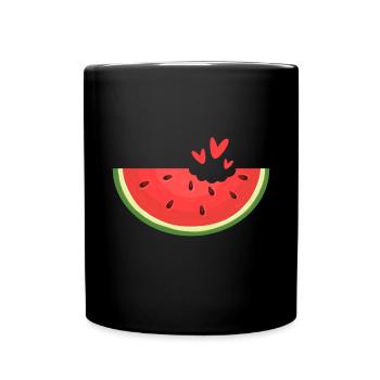 Melon pastèque Fruit d’été Cadeau végétalien - Mug uni - noir - Devant
