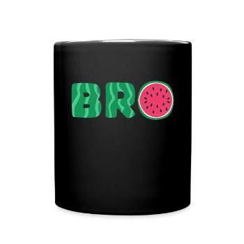 Melon pastèque Fruit d’été Frère Cadeau - Mug uni - noir - Devant