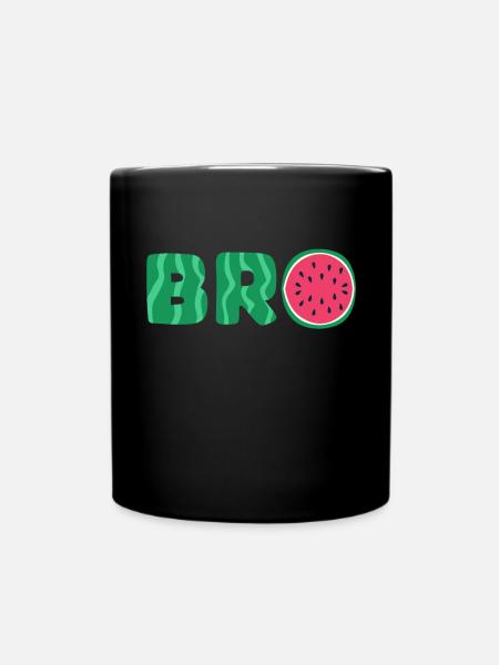 Wassermelone Melone Sommer Frucht Bruder Geschenk - Tasse einfarbig - Schwarz