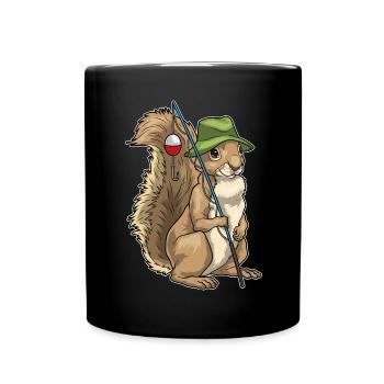 Pêche à la canne à pêche Squirrel Angler - Mug uni - noir - Devant