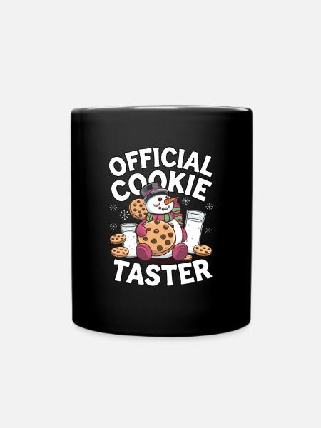 Official Cookie Taster Snowman Christmas Fun - Full Colour Mug - black