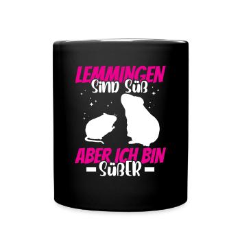 Lemmings Are Cute Vole Lemming - Full Colour Mug - black - Front
