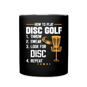 Comment jouer au Disc Golf Sunset Frisbee Golfing - Mug uni - noir - Devant