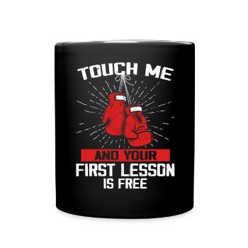 Touch Me et votre première leçon de boxe est gratuite - Mug uni - noir - Devant