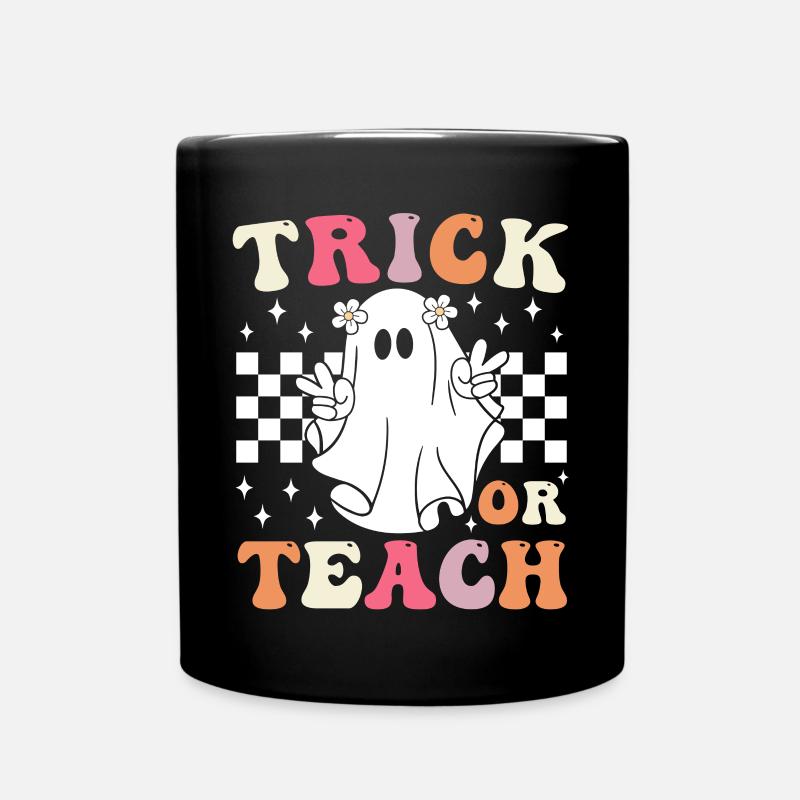 Groovy Trick oder Halloween Lehrer unterrichten - Tasse einfarbig - Schwarz