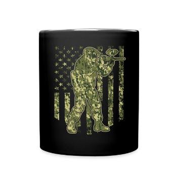 Camo Amerikanische Flagge Paintball Liebhaber - Tasse einfarbig - Schwarz - Vorne
