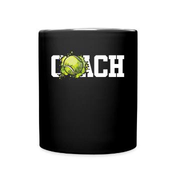 Funny Tennis Player Racket Coach - Full Colour Mug - black - Front