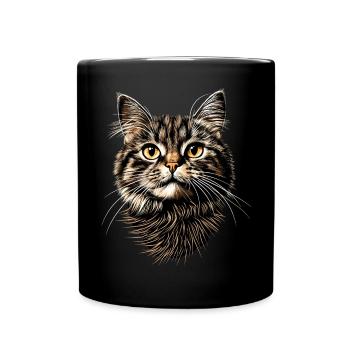 Chat Chat Maman Chat Maman Miaou J’aime les chats - Mug uni - noir - Devant